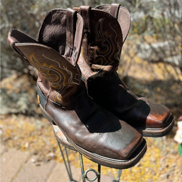 Justin Steel Toe Cowboy Boots size 12 D Workboots western leather main image 12